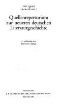 Cover of Quellenrepertorium zur neueren deutschen Literaturgeschichte