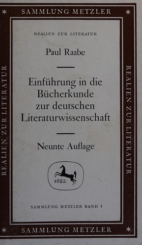 Cover of Einführung in die Bücherkunde zur deutschen Literaturwissenschaft