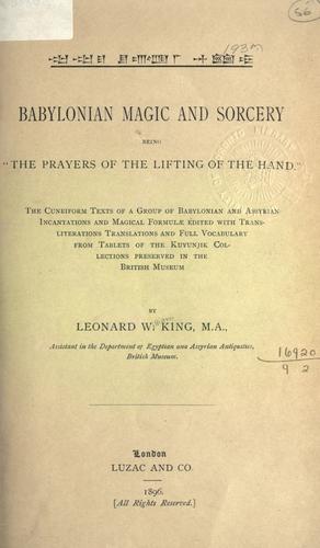 Cover of Babylonian magic and sorcery