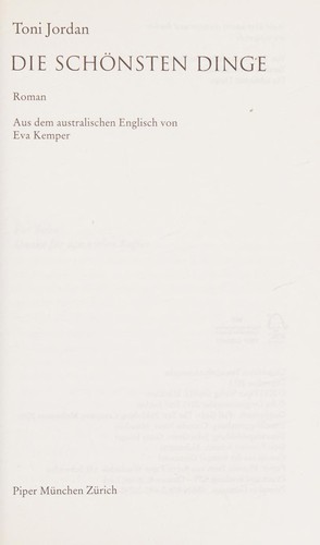 Cover of Die schönsten Dinge