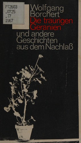 Cover of Die traurigen Geranien