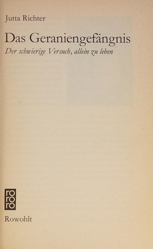 Cover of Das Geraniengefängnis