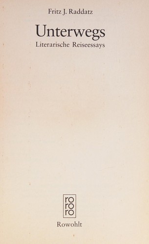 Cover of Unterwegs. Literarische Reiseessays. ( Sachbuch)