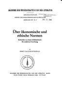 Cover of Über ökonomische und ethische Normen