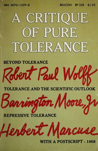 Cover of A Critique of Pure Tolerance