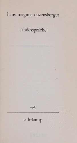 Cover of Hans Magnus Enzensberger