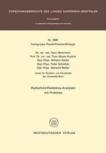 Cover of Rutherford-Rückstreu-Analysen mit Protonen
