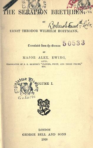 Cover of Die Serapions-Bruder