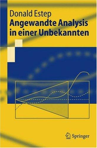 Cover of Angewandte Analysis in einer Unbekannten