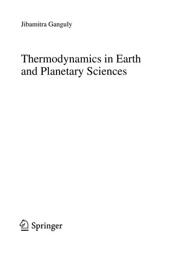 Cover of Thermodynamics in earth and planetary sciences