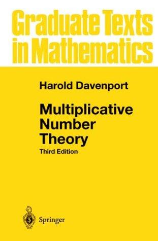 Cover of Multiplicative number theory