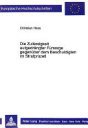 Cover of Die Zulässigkeit aufgedrängter Fürsorge gegenüber dem Beschuldigten im Strafprozess