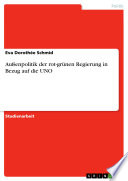 Cover of Außenpolitik der rot-grünen Regierung in Bezug auf die UNO