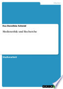 Cover of Medienethik und Recherche