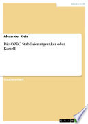 Cover of Die OPEC: Stabilisierungsanker oder Kartell?