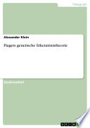 Cover of Piagets genetische Erkenntnistheorie