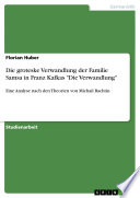 Cover of Die groteske Verwandlung der Familie Samsa in Franz Kafkas "Die Verwandlung"