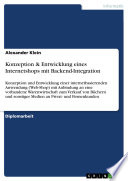Cover of Konzeption & Entwicklung eines Internetshops mit Backend-Integration