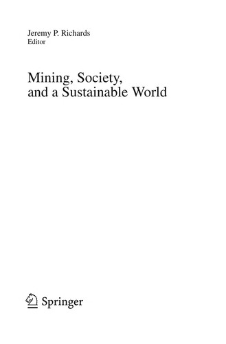 Cover of Mining, society, and a sustainable world