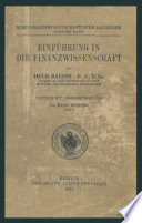 Cover of Einführung in die Finanzwissenschaft