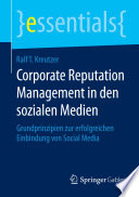 Cover of Corporate Reputation Management in den sozialen Medien