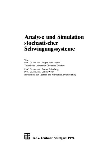 Cover of Analyse und Simulation stochastischer Schwingungssysteme