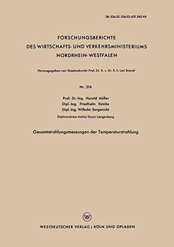 Cover of Gesamtstrahlungsmessungen der Temperaturstrahlung