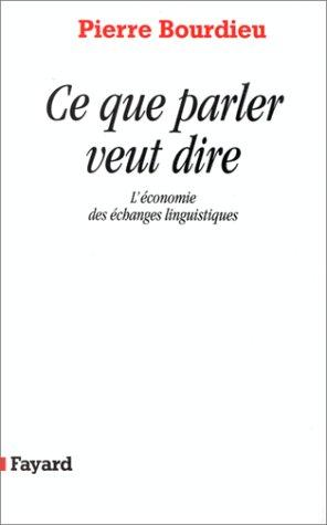 Cover of Ce que parler veut dire