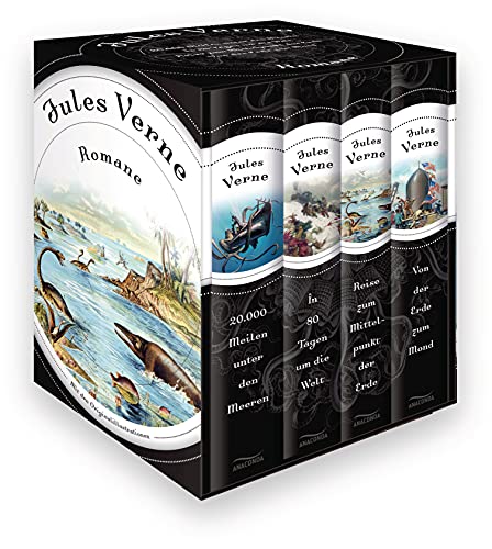Cover of Jules Verne Romane - 20.000 Meilen unter den Meeren - In 80 Tagen um die Welt - Reise zum Mittelpunkt der Erde - Von der Erde zum Mond