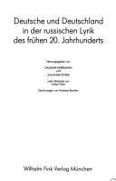 Cover of Deutsche und Deutschland in der russischen Lyrik des frühen 20. Jahrhunderts