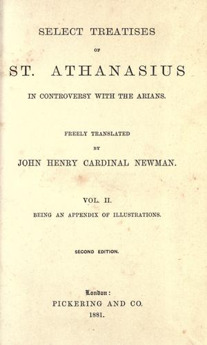 Cover of The orations of S. Athanasius against the Arians