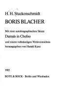Cover of Boris Blacher, Biograohie Und Werkanalysen, Erweiterte Neuausgabe