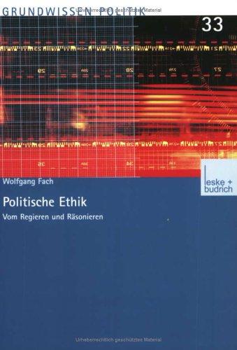 Cover of Politische Ethik. Über moralische Konflikte im politischen Kontext