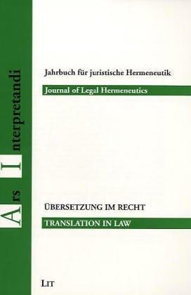 Cover of Translation in Law (Yearbook of Legal Hermeneutics 5)