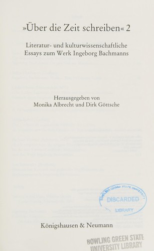 Cover of Über die Zeit schreiben