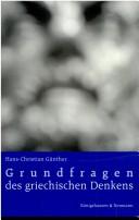 Cover of Grundfragen des griechischen Denkens