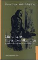 Cover of Literarische Experimentalkulturen