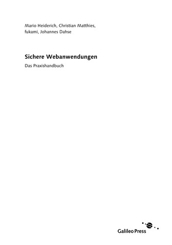 Cover of Sichere Webanwendungen