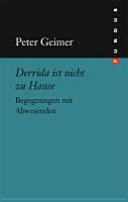 Cover of Derrida ist nicht zu Hause