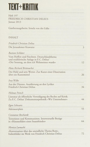 Cover of Friedrich Christian Delius