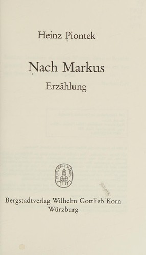 Cover of Nach Markus