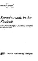 Cover of Spracherwerb in Der Kindheit/Language Acquisition in Childhood