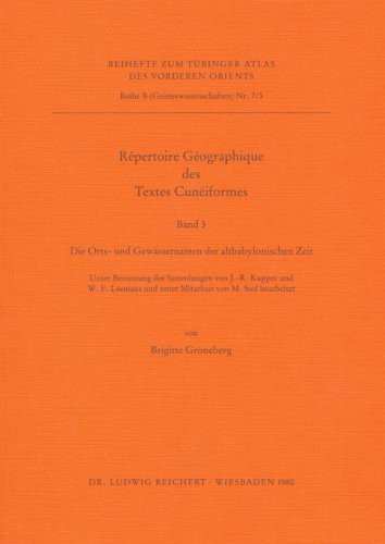 Cover of Répertoire géographique des textes cunéiformes
