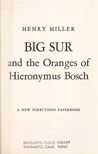 Cover of Big Sur And The Oranges Of Hieronymus Bosch