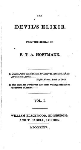Cover of Die Elixiere des Teufels