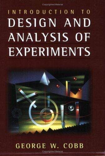 Cover of Introduction to design and analysis of experiments