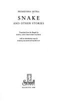 Cover of Snake and other stories