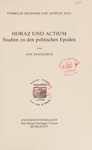 Cover of Horaz und Actium