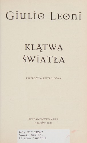 Cover of Klątwa światła