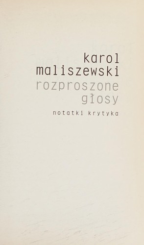 Cover of Rozproszone glosy
